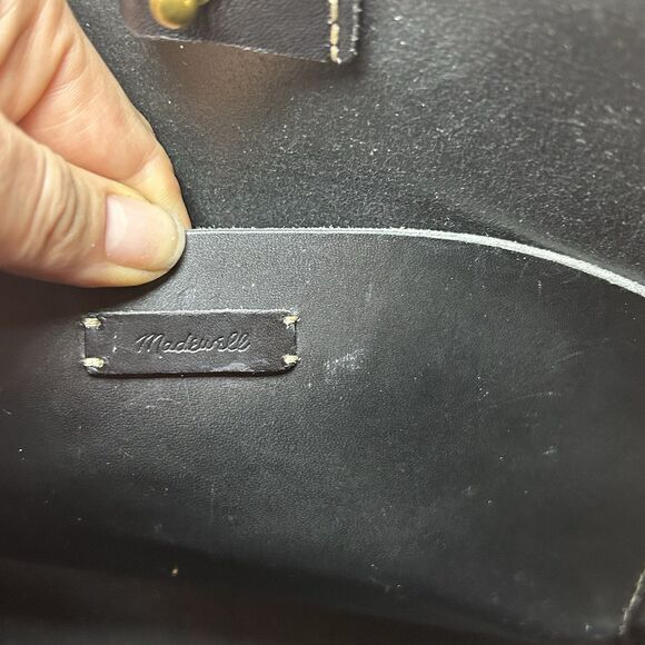 Madewell Edinburgh Bucket Tote Bag Black Leather Shoulder Purse - Picture 8 of 11